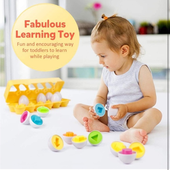 Infant/toddler flash cards & egg matching shape carton - Picture 7 of 9